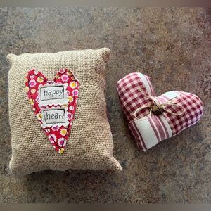 Handmade Burlap and Fabric Heart Decor